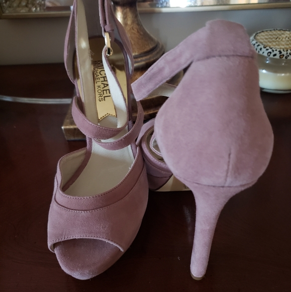 Michael Kors Shoes - Michael Kors Pink Suede Heels